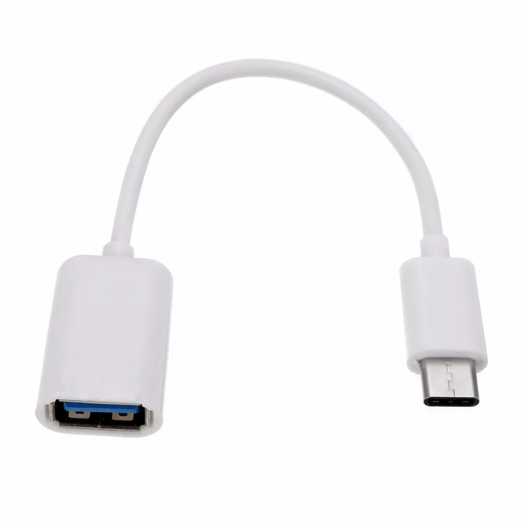 Тип C OTG кабель адаптер USB 3,1 type-C штекер USB 2,0 A Женский OTG кабель для передачи данных Шнур адаптер Белый/Черный 16,5 см
