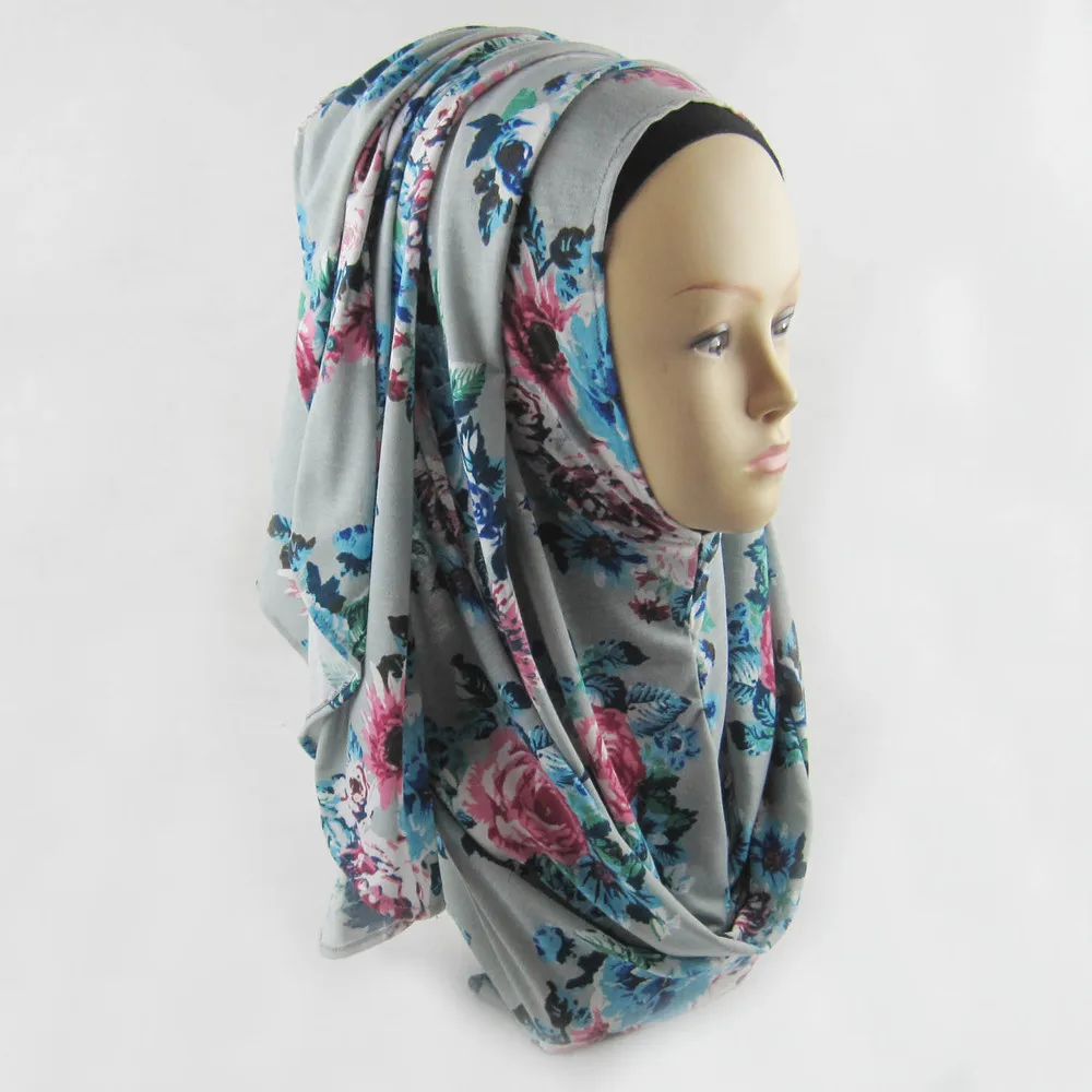 (12 шт./лот) трикотажная шаль с принтом hijabs one loop amira без застежки хиджаб шарф JLS114|slip