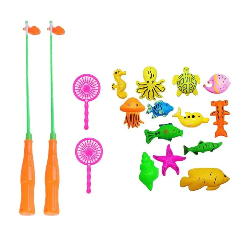 2018 14 шт./компл. дети мальчик девочка магнитный стержень Чистая Рыбалка игрушки костюм рыбалка игры на открытом воздухе игрушки подарок для
