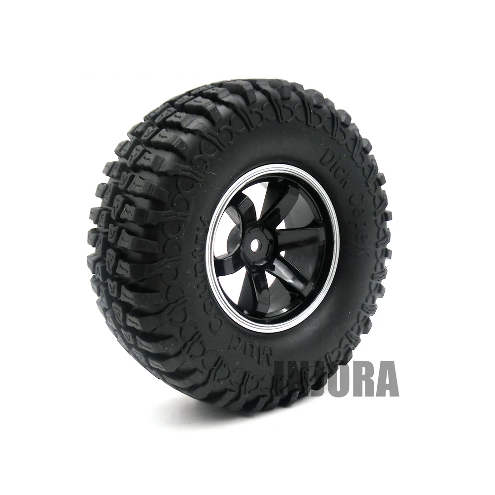 

4PCS 1.9 Inch Rubber Tires & Wheel Rim for 1/10 RC Rock Crawler Axial SCX10 90046 RC4WD D90 D110 Tamiya CC01