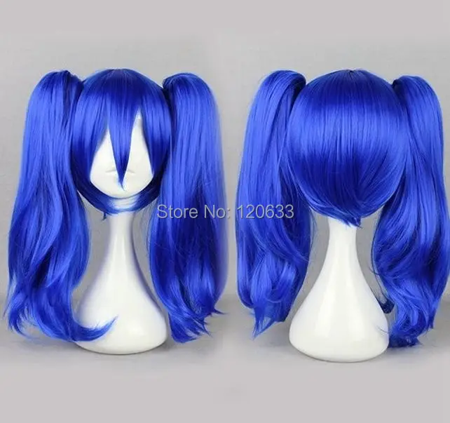 

Long Blue Ponytails Wig Anime Cosplay School Girlno Lace Front Wigs