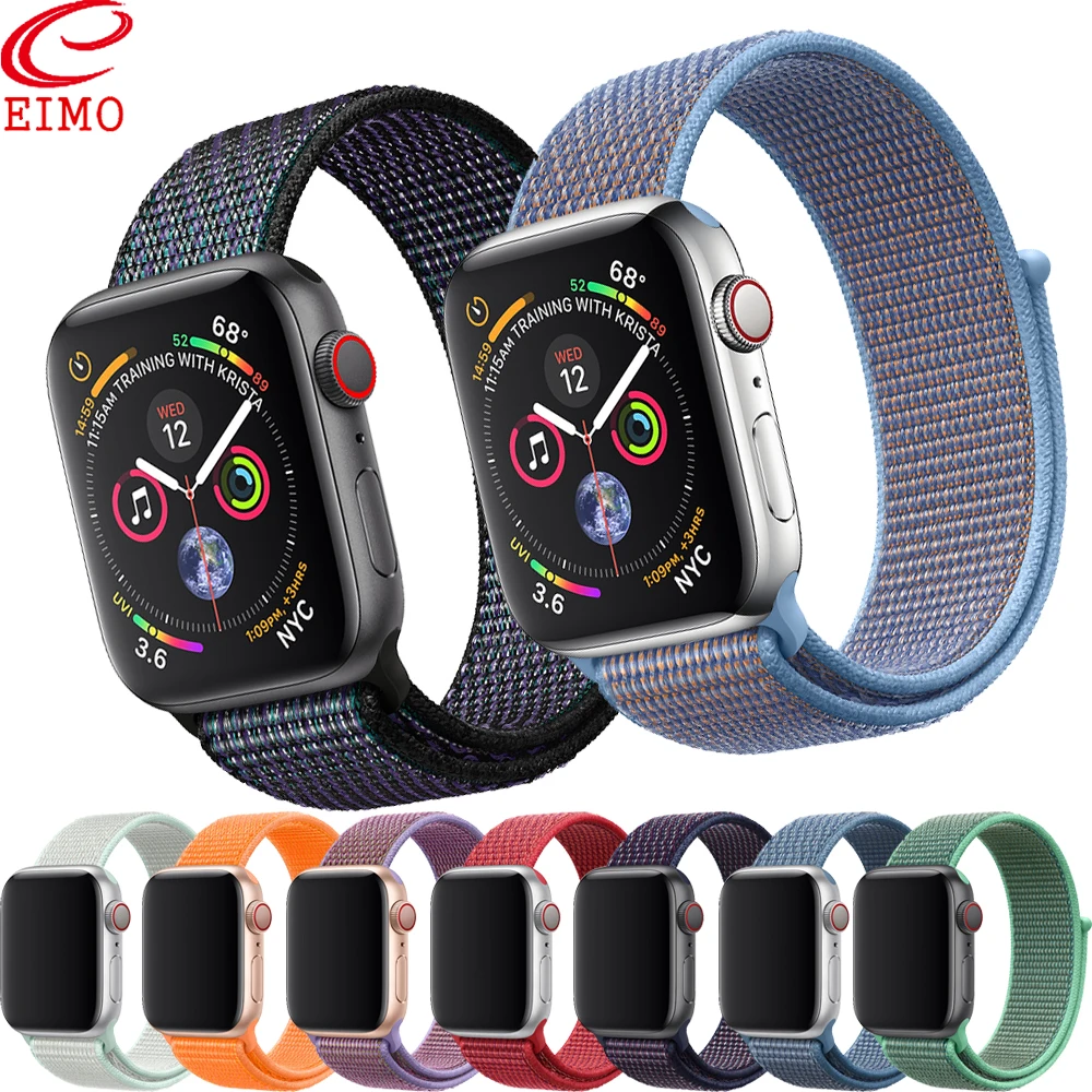 

EIMO Sport Loop strap For Apple Watch band iwatch band 42mm 38mm 44mm 40mm apple watch 4 3 2 correa Nylon bracelet Accessories