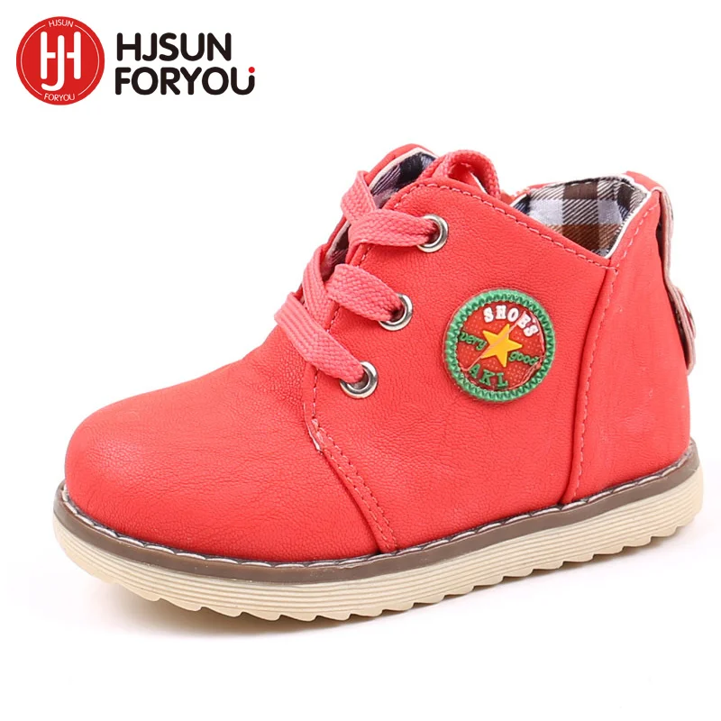 

Size 21-30 Spring Autumn children boots waterproof slip-resistant fashion kids snow boots boys and girls sneaker fur casual shoe