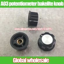 50 шт. A03 потенциометра бакелитовой ручкой/RV24 3590 S ручка потенциометра бакелит алюминий шляпа 6 мм 6,35 м
