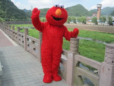 

BING RUI CO Gorgeous costumes adults elmo mascot costume adult clothing sales high quality Long Fur Elmo Mascot Costume EVA head