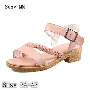 

High Quality Slides Peep Toe Flip Flops Women Low Heel Sandals Slippers Shoes Woman Low Heels Sandals Plus Size 34-40 41 42 43
