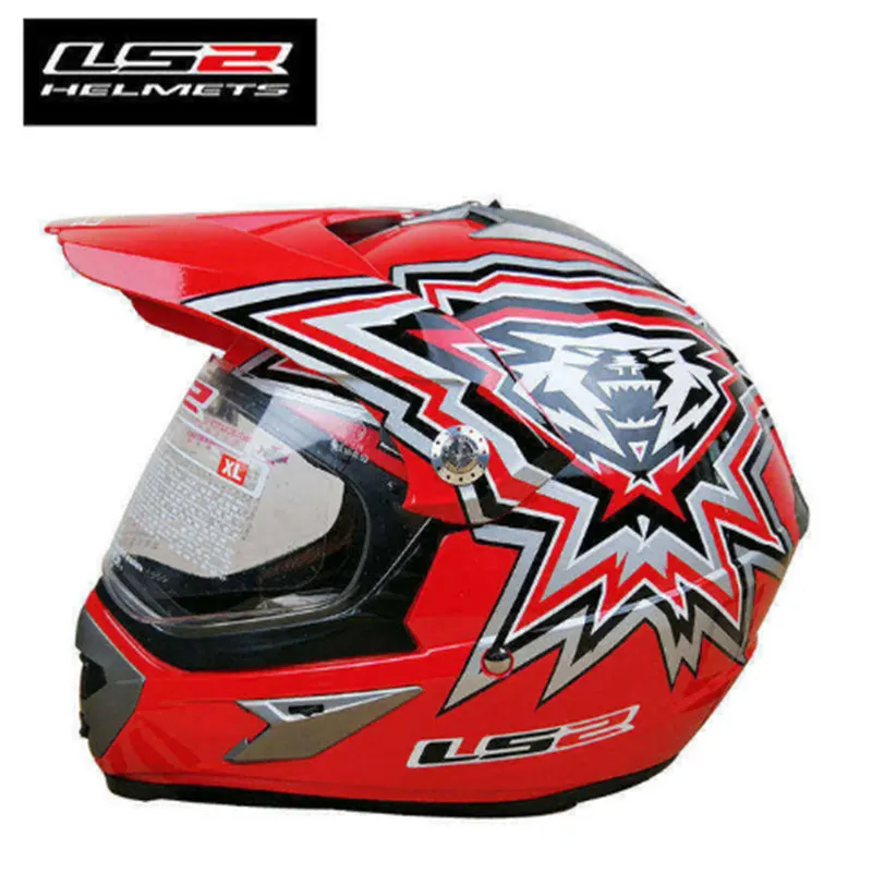 LS2 MX437 внедорожный мотоциклетный шлем с ветрозащитной защитой ATV dirt bike enduro мотокросса шлемы мужские и женские костюмы ECE утвержден - Цвет: 1