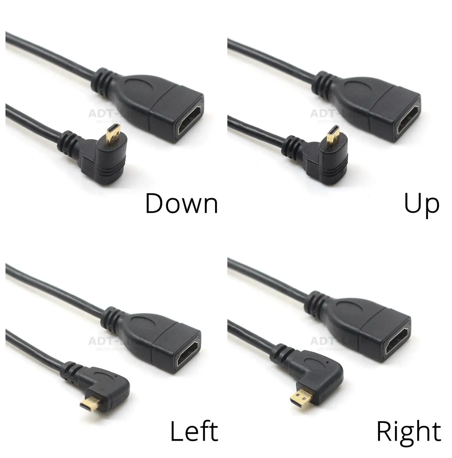 10 см микро HDMI-совместимый штекер Адаптер кабель левый правый вверх вниз угол 90