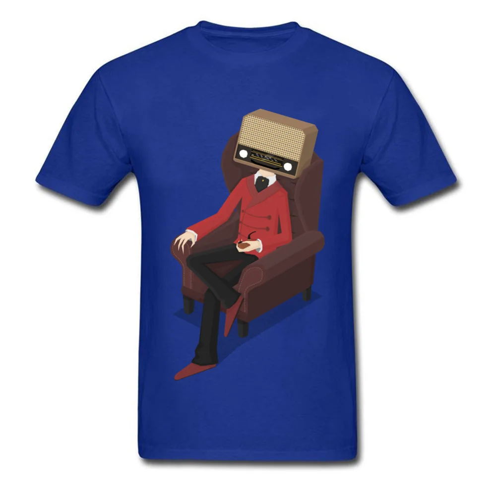 Casual T Shirts Faddish O-Neck Radiohead 100% Cotton Men Tops & Tees Summer Short Sleeve Tee-Shirts Wholesale Radiohead blue