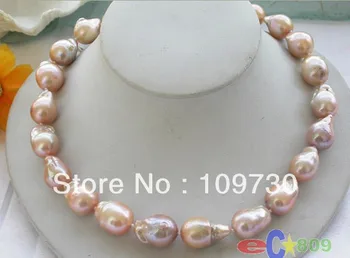 

Jewelry 001837 HUGE 18" 24mm pink drip baroque keshi reborn PEARL NECKLACE