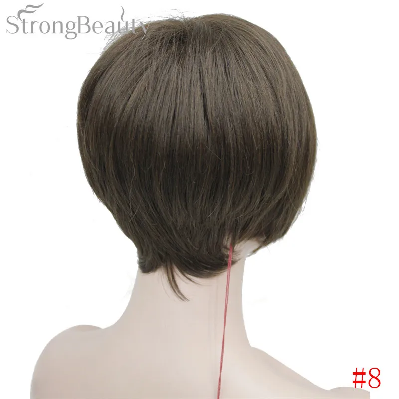 StrongBeauty Assimétrica No-Bangs Clipe Reta Curta Bob