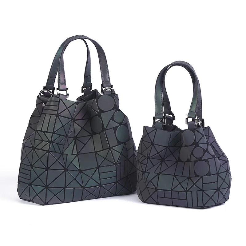 Maelove светящаяся сумка модные геометрические складывающаяся сумка стеганые сумки на плечо Лазерная плотная сумки голограмма сумка