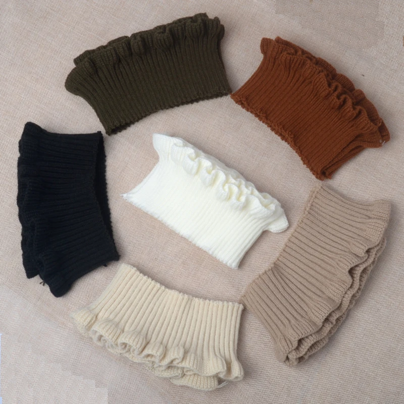 2Pcs/lot Wool ribbed ruffle ribbed garment accessories Knitwear sweater
