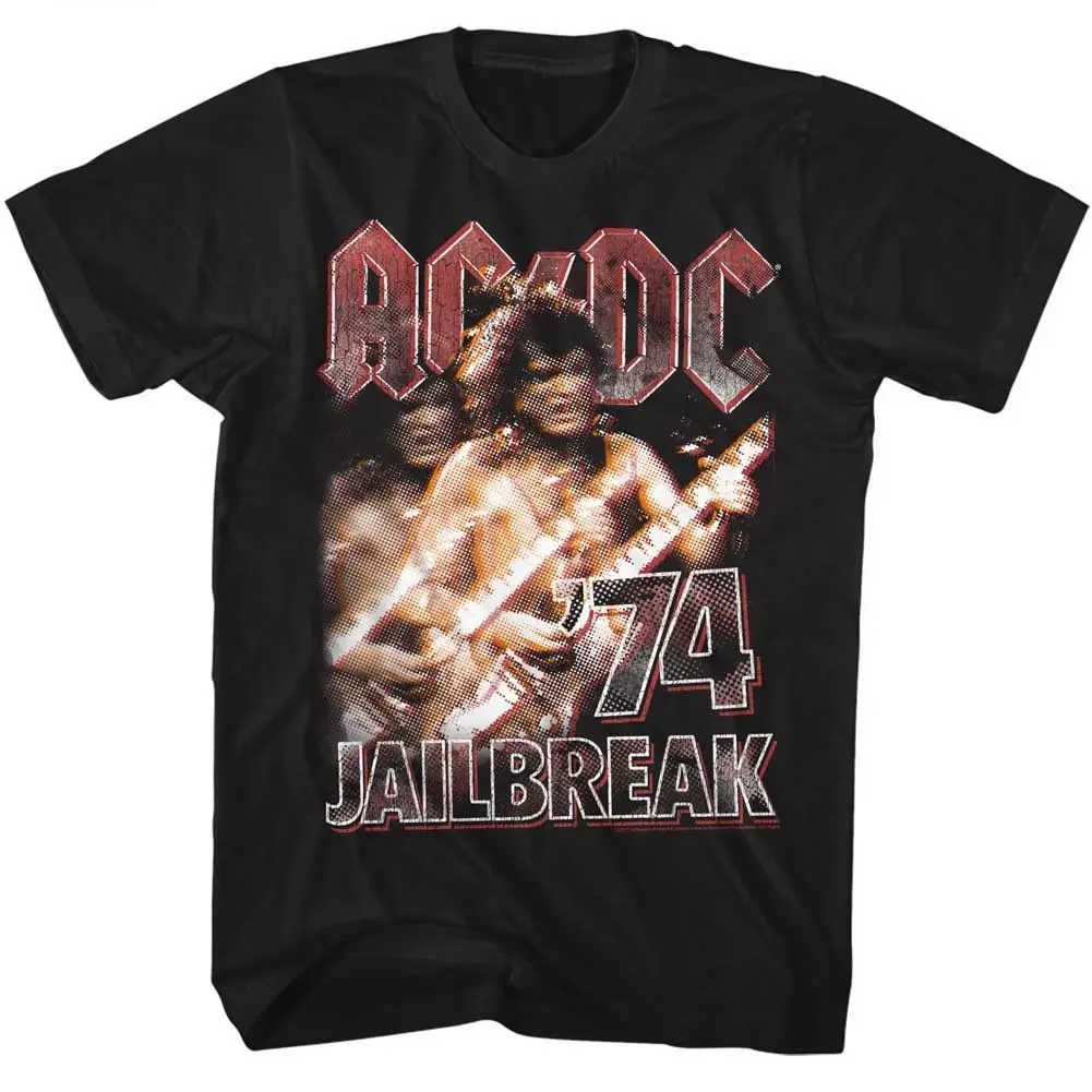 Acdc 74 джейлбрейк черный взрослых Футболка с коротким рукавом 100% хлопок футболки брендовая одежда модные для мужчин футболка
