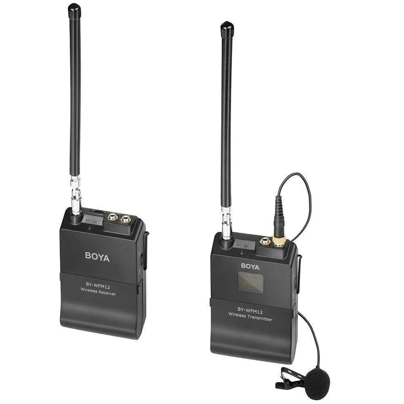 Black BOYA BY-WFM12 VHF беспроводные ПЕТЛИЧНЫЕ микрофон для DSLR камер и смартфонов - Цвет: Black