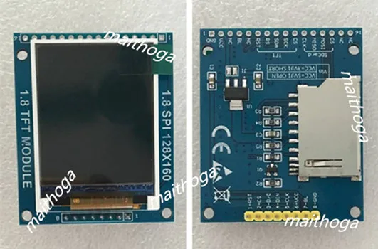 

1.8 inch TFT LCD Color Screen Module with Adapter Board ST7735 Drive IC 128(RGB)*160 SPI Serial Interface 4 IO