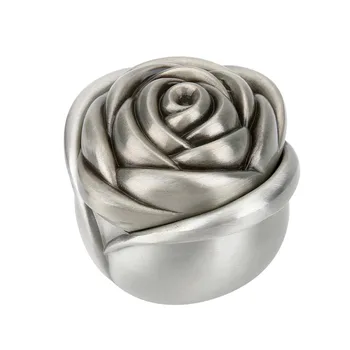 

Wedding Ring Box Case Zinc Alloy Engagement Jewelry Storage Holder with Rose Flower Design Gifts for Earrings Necklace Bracelet