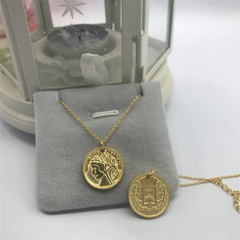 LouLeur, серебро 925 пробы, двухстороннее ожерелье с фигуркой, золотое, круглое, элегантное ожерелье для женщин, Золотое ювелирное изделие, подарок