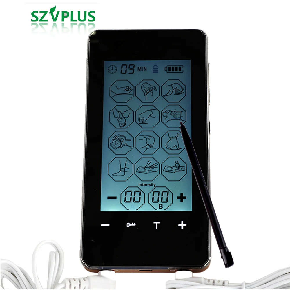 Modos de Terapia Sensível ao Toque Novos Canais Pulso Eletrônico Massageador Estimulador Elétrico Eletroterapia Tela Dezenas Ems Pms 2020 12 2 10 canais pulso eletrônico massageador estimulador elétrico eletroterapia