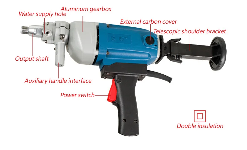 HQ! Мм 160 мм Алмазная дрель с источником воды (ручная) 1800 Вт бетонная дрель 160 мм Алмазная дрель электрическая дрель