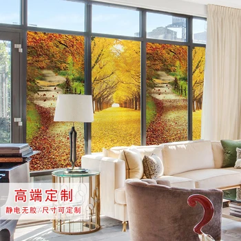 

Custom 3d three-dimensional frosted glass film electrostatic stickers translucent opaque home window paper-free adhesive window