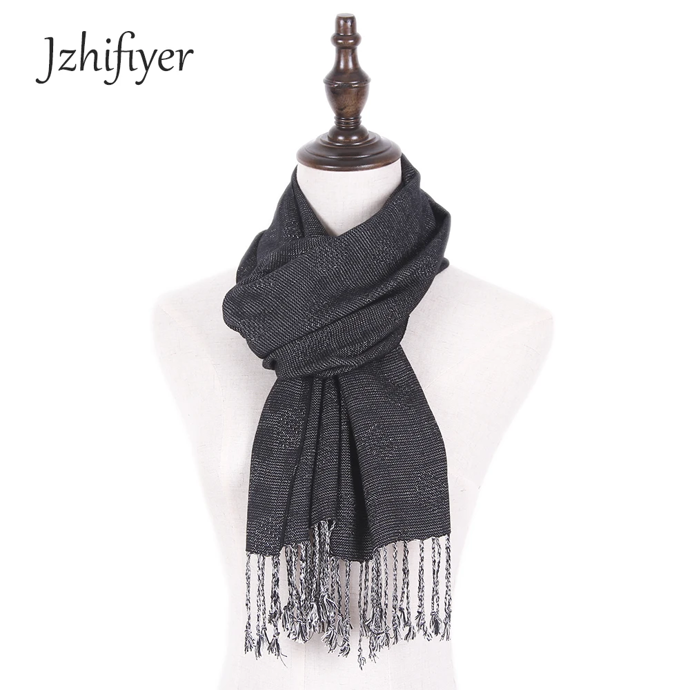 men wool scarf soft black shawl male cotton stole pashmina shawl ...