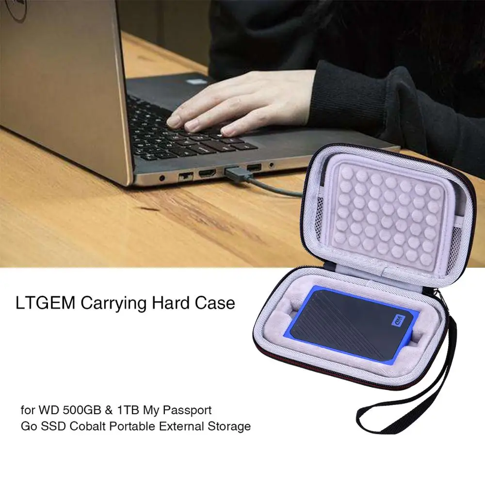 LTGEM Сумка для планшета eva WD 500GB &amp 1 ТБ My Passport Go SSD Кобальт портативная внешняя сумка