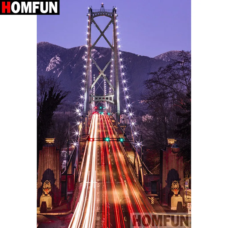 Алмазная живопись HOMFUN A17316 полноразмерная/круглая 5D Вышивка крестиком ночное