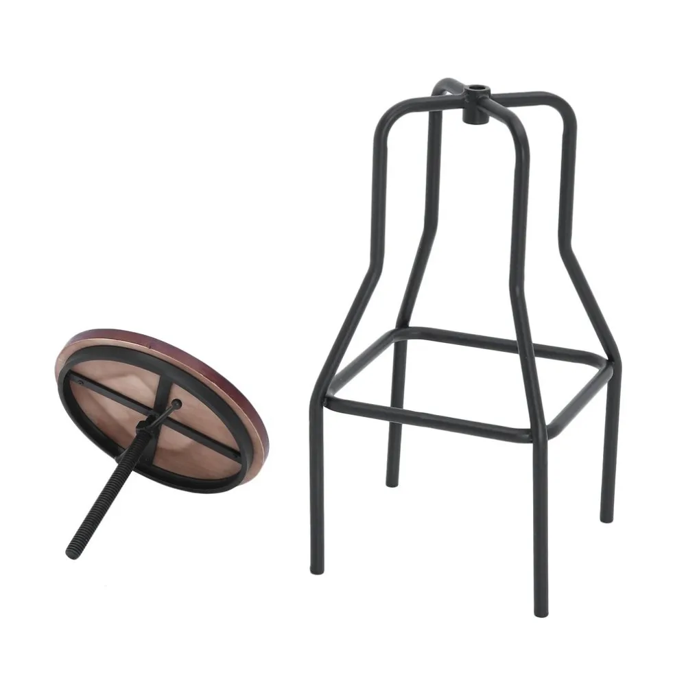 Adjustable Height Metal Vintage Bar Stool Metal Wooden Industrial Seat Kitchen Dining Chair Pipe Style Bar Stools Home Furniture