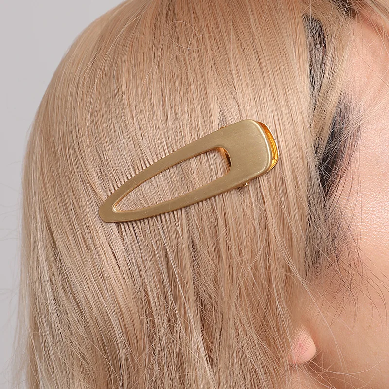 

Korean Fashion Women Hairpins Elegant Gold Silver Simple Metal Hair Clips Lady Stylish Barrettes Hair Styling Accessories