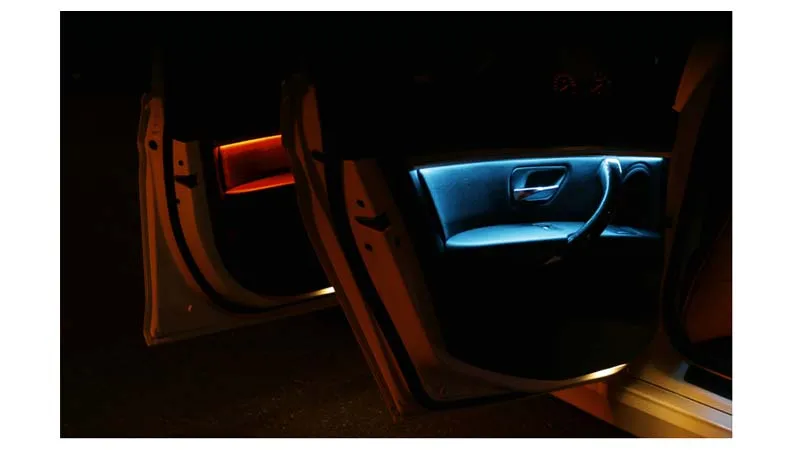 mustang headlights Four Interior Doors Panel LED Decorative Trims Lights With Blue And Orange Colors Atmosphere Lights For BMW 3 Series F30 12-18 car light bulbs