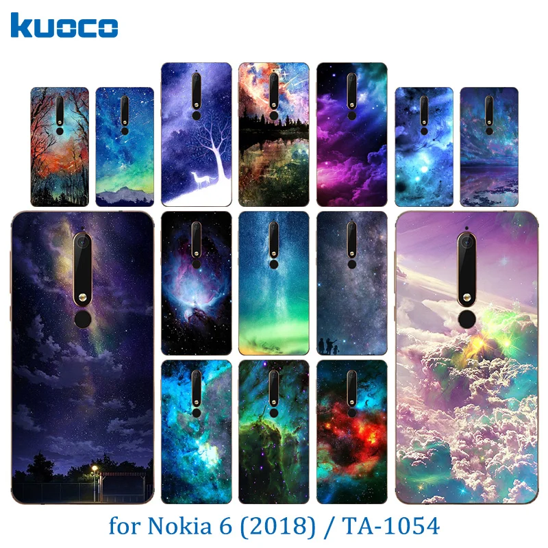 5 дюймов для Nokia 6 2018 чехол второго поколения 2th звездное небо узор мягкий силикон