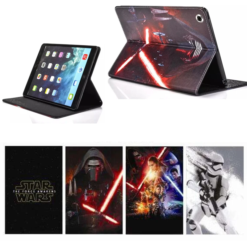 New Star Wars PU Leather + Silicon back cover tablet PC Smart case for