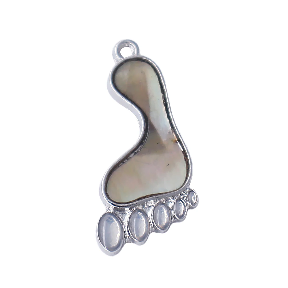 Colgante de doble nariz para pulsera, Charms de concha de abulón, marca de pie, arte, fabricación de pendientes DIY - AliExpress Joyería y accesorios