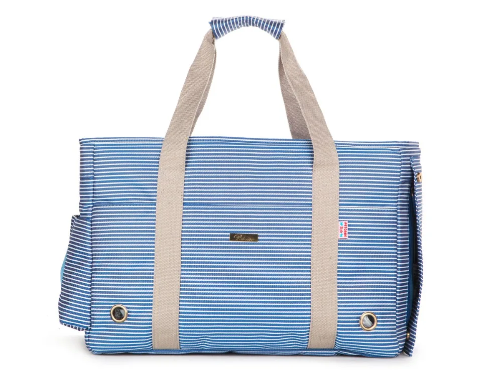 

Blue Striped Polyester Pet Dogs Carrier Bag Free Shipping Fashion Small Puppy Dogs Bag