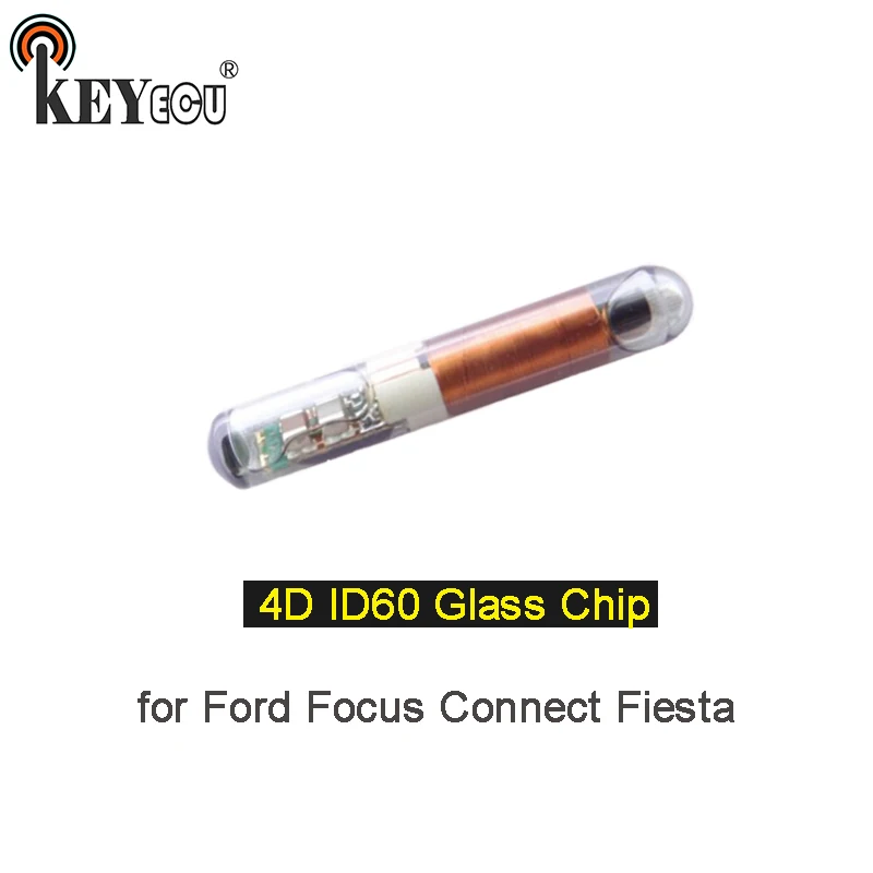 

KEYECU 1x/ 2x New 4D ID60 Glass Chip Transponder Remote key Chip for Ford Focus Connect Fiesta Mondeo Ka
