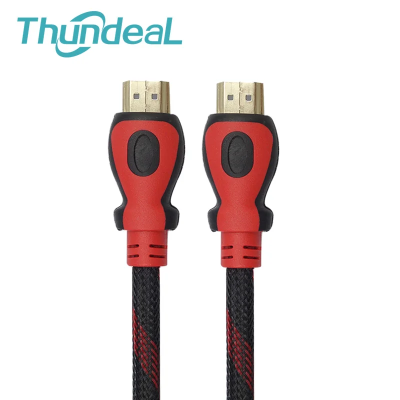 Для HDTV xbox PS3 высокое Скорость HDMI кабель 10 м 15 м/20 м 32Ft 48Ft 64Ft 1,4 в 1080 P Ethernet 3D с позолоченными штыревыми соединителями на концах нейлоновая оплетка