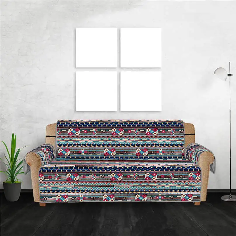 

Sofa Couch Cover Chair Vintage Print Mat Furniture Protector Reversible Washable Removable Armrest Slipcovers cubre futon #15