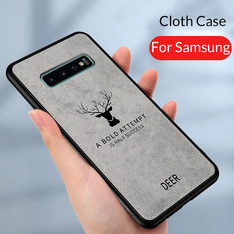 Чехол для Samsung Galaxy S10 Plus S10E тканевый Силиконовый ТПУ бампер Жесткий A7 2018 A6 A8 чехол