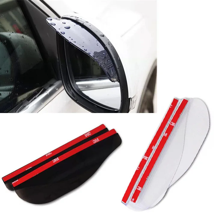 2pcs Universal Rear View Side Mirror Rain Board Sun Visor Shade Shield Flexible Protector For Car Truck Suv Car Styling FISHBERG
