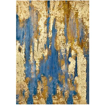 

Handmade thick knife high quality Modern Abstract Fine Artwork Canvas Gold blue foil paper Bedroom artwork Wall Oil Painting