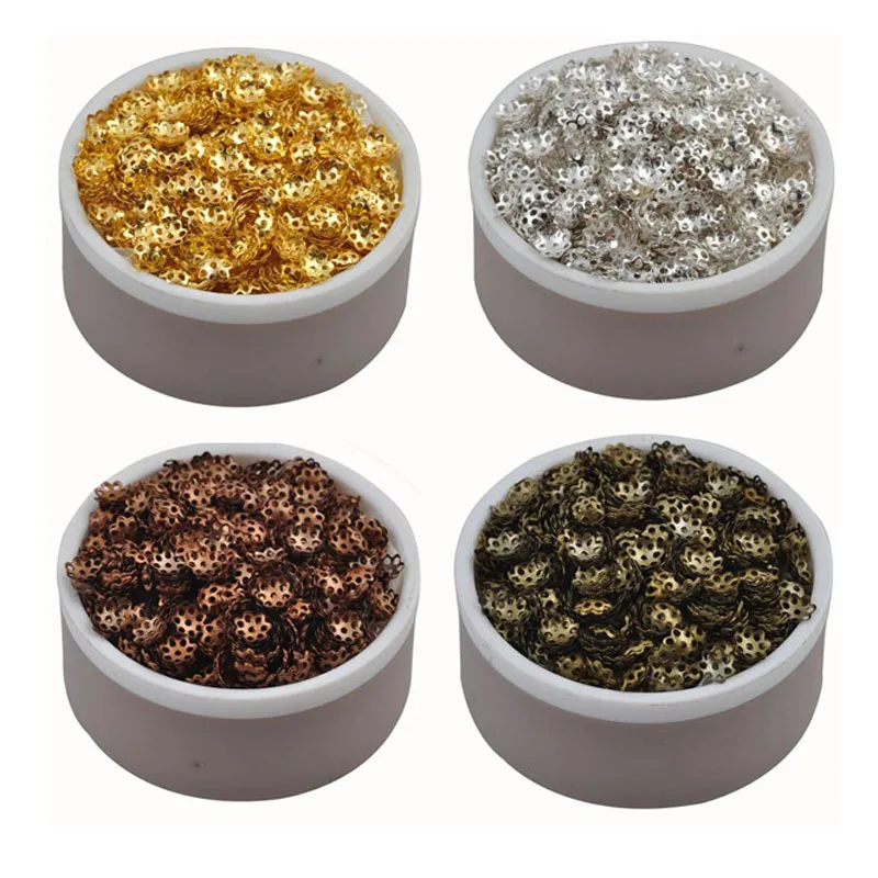 

Hot Sale Golden 6 mm&800 Pcs Hollow Flower Charms Beads Cap For DIY Earrings Bracelets & Necklaces
