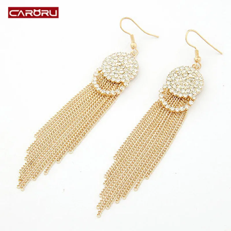 CARORU Южная Корея длинные серьги с длинными стильный бахромой Ювелирные для