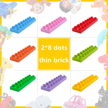 

Classic basic Toys for Children 2*8 dots thin brick Building Blocks Accessories Compatible with duploINGlys