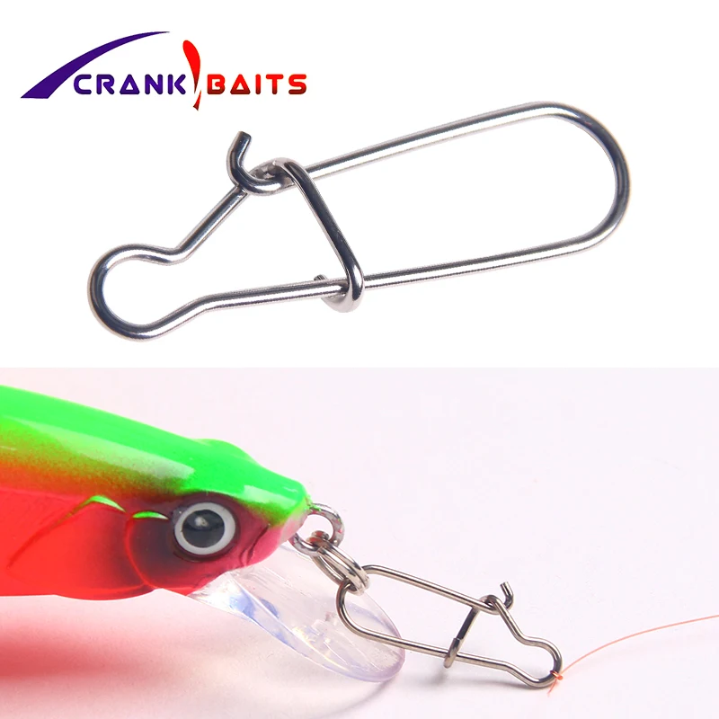 

CRANK BAITS Swivel Safety Snaps Hooks 20/pcs Stainless Steel Connector Fishing accessories Fishhook Fishing Tackle Box Accessory