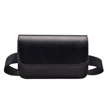 Однотонная Повседневная Женская поясная сумка из искусственной кожи, черная поясная сумка для женщин, короткая дизайнерская женская маленькая сумка