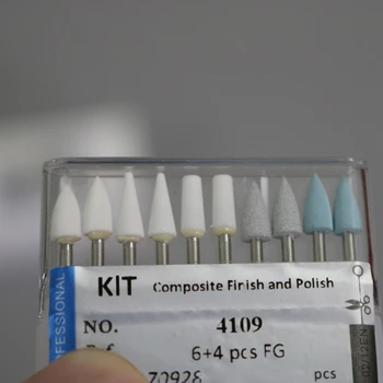 

White Stone Mounted and Silicon Rubbe Dental Polishing Tools Composite finish and Polish Bur Kits 50pcs/lot (5 boxes)