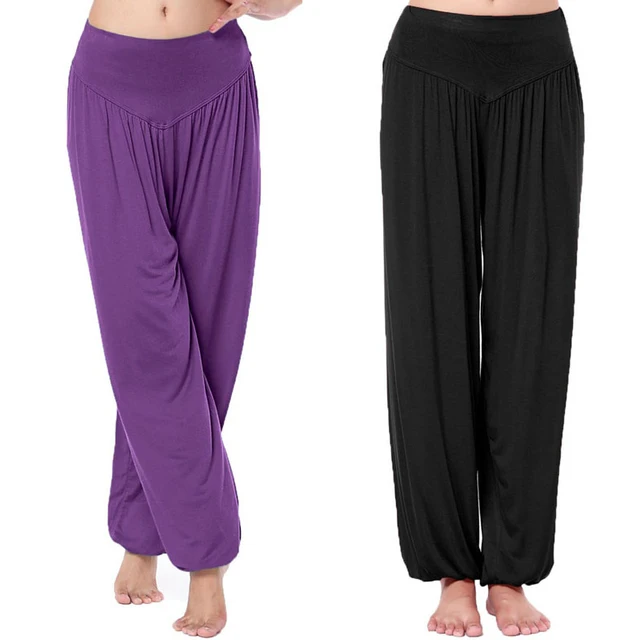 Hot Sale Women Long Pants Harem Youga Modal Dancing Trouses Wide Belly ...