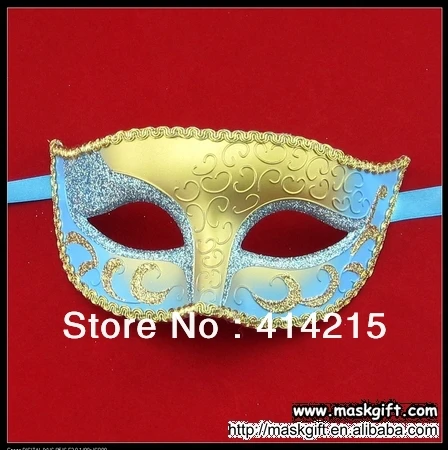 Новое поступление,,, светло-голубая и Золотая Венецианская Маскарадная маска