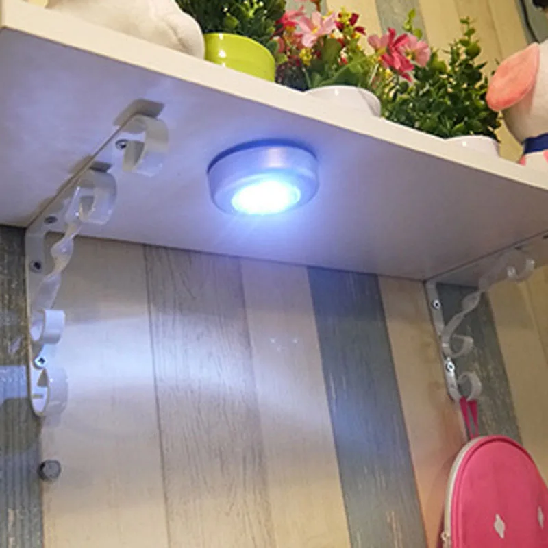 

High Quality Mini Wall Light Car Kitchen Cabinet Light 3 LED Wireless Push Touch Lamp